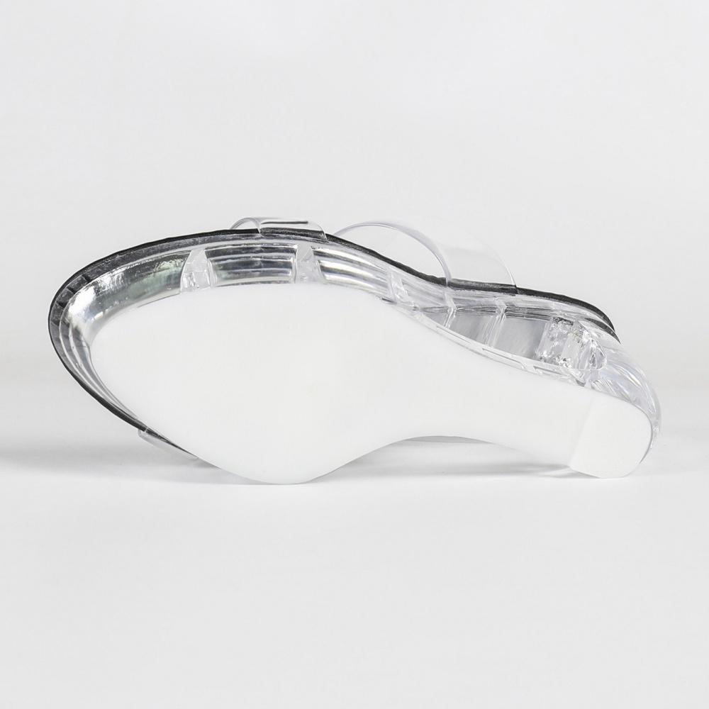 10.5cm Euro Transparent Chunky Heel Slippers Rhinestone Platform Summer Shoes Sexy Fairy Women Footwear LFD-1108WG-Q5