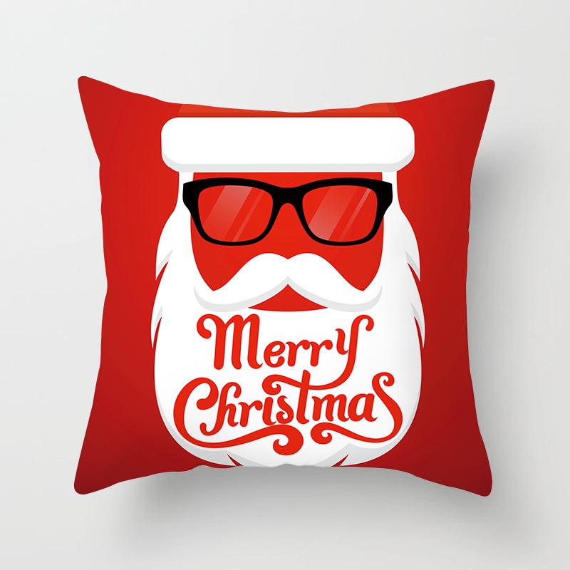 Merry Christmas and Happy New Year Decorative Pillow Cover Sofa Car Office Seat Cushion  Bedroom Room Home Decoration