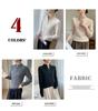 Women's Cashmere Cable Knit Half-Zip Sweater - Loose Fit, Half-High Neck, Solid Color for Autumn & Winter