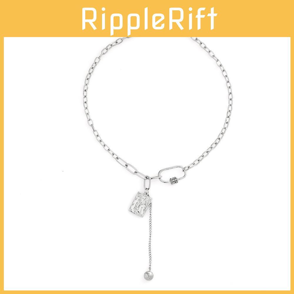 Elegante Silberne Geometrische Anhänger Halskette Mit Kreativem Anhänger Für Modische Frauen