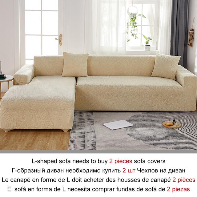 

Эластичный эластичный чехол для дивана, 1/2/3/4-местный чехол для дивана, чехлы для универсальных диванов, гостиной, секционный L-образный чехол Part B-B 90-140cm кремовый