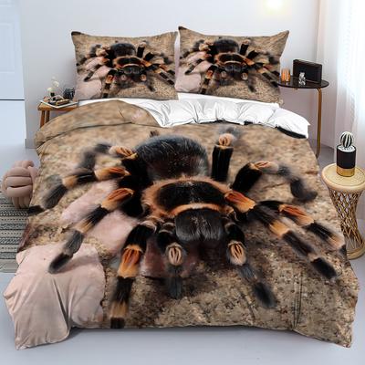 Spider Design 3D Printed Duvet Cover Set Wildlife Theme Polyester Bedding Set Soft Comfortable Luxury Quilt Cover Pillowcase