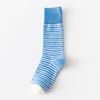 Female Spring and Autumn Classic Assorted Color Stripe Design In The Tube Cotton Socks