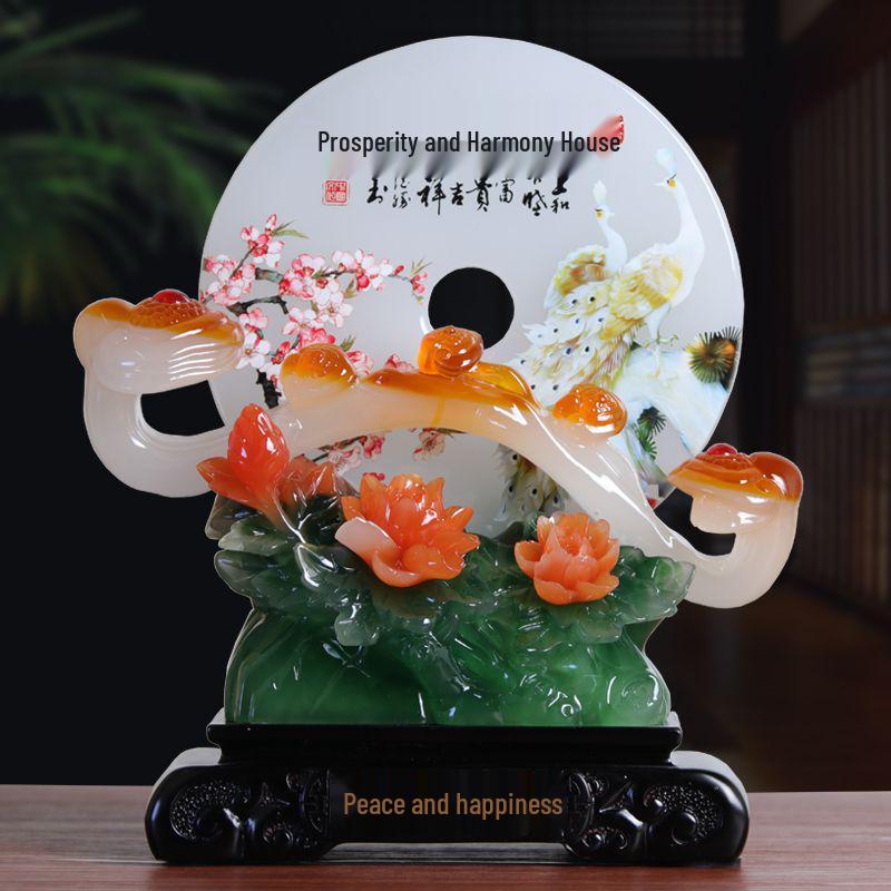 Ping An Kou Jade Stone Ornament for Wealth and New Home - Office and Living Room Decor
