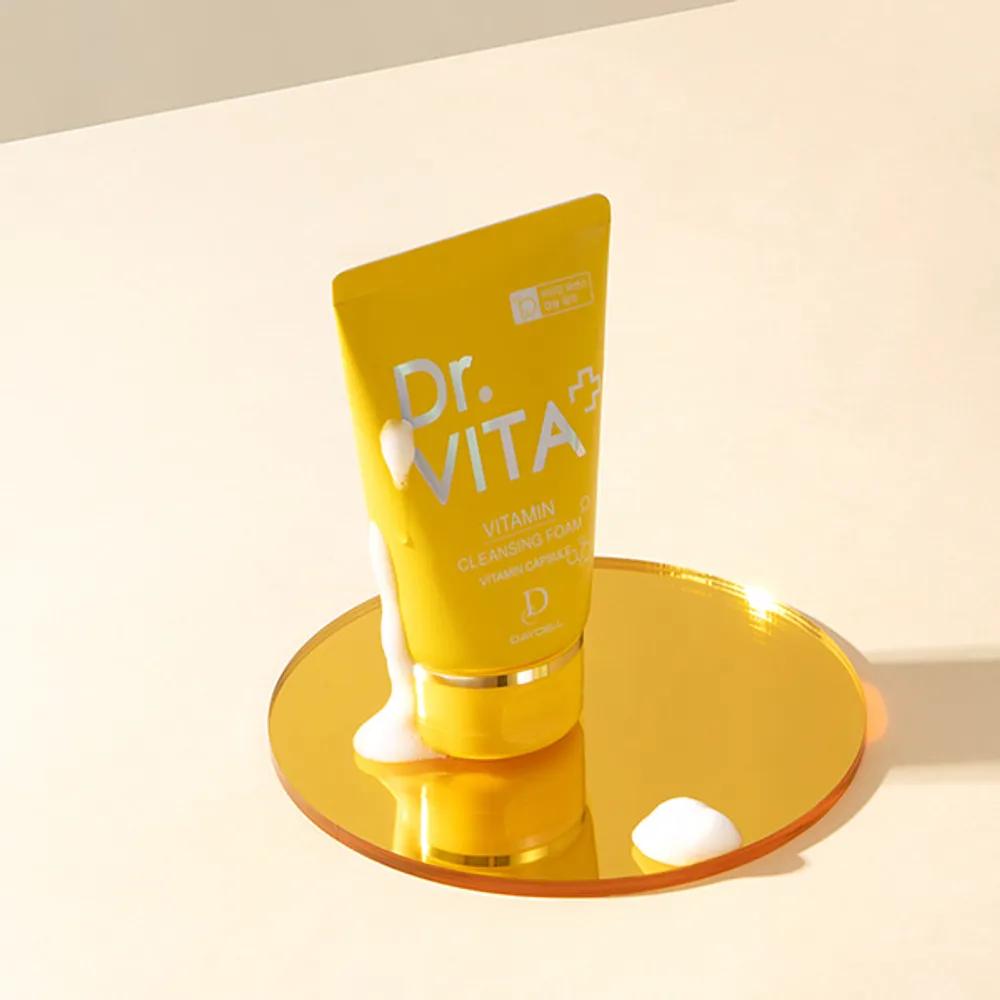 Dr.VITA Vitamin E Capsule Deep Cleansing Foam Packed with Vitality, Moisturizing, and Refreshing Sensation 100ml x 3