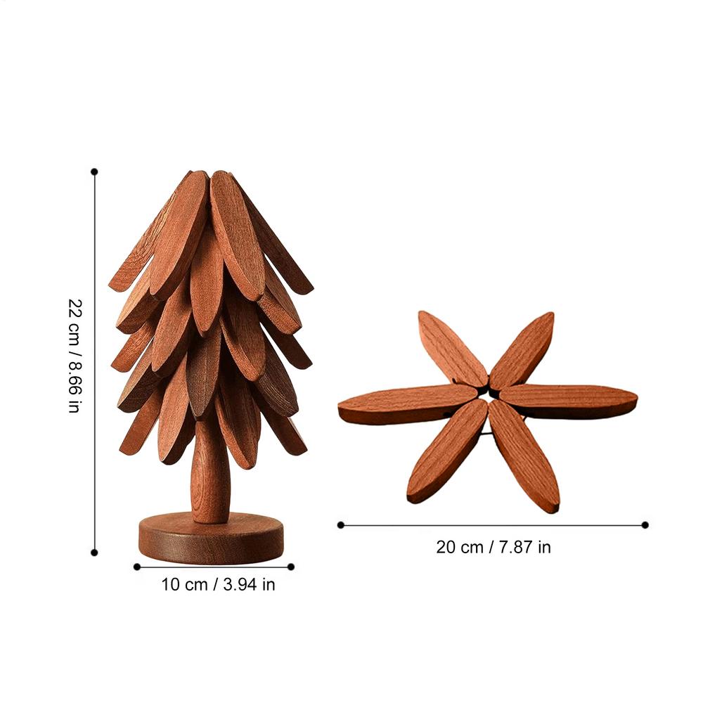 Tree Design Stand Wooden Trivets Decorative Anti Scald Heat Resistant Table Mat Coaster Wood Placemats Pot
