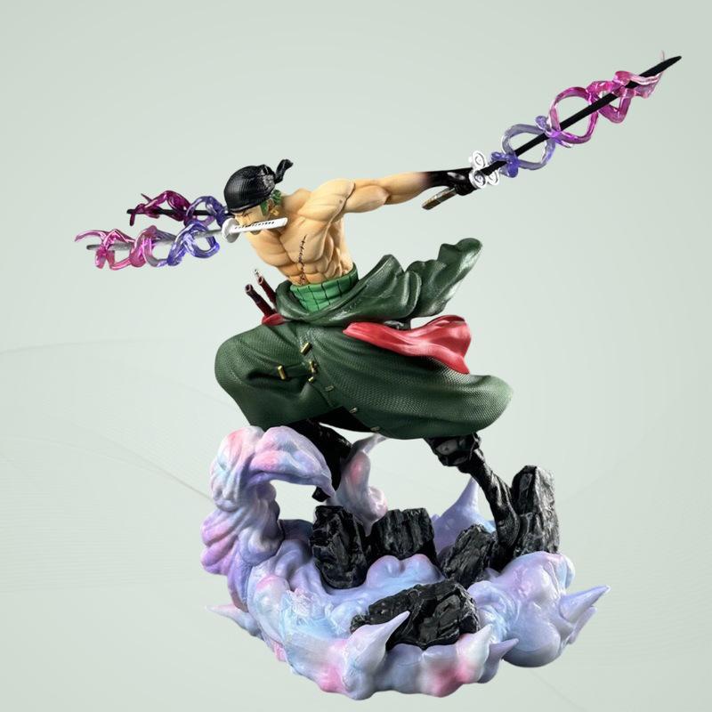 One Piece Roronoa Zoro Gk Action Figure Onigashima Purgatory Dive Slash Pvc Collectible Statue 24cm Desktop Decor For Anime Fans