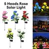 Solar Rose Flower Lights Outdoor Waterproof Garden Stake Sunlight Decorative Landscape Flowers Backyard Party Pathway