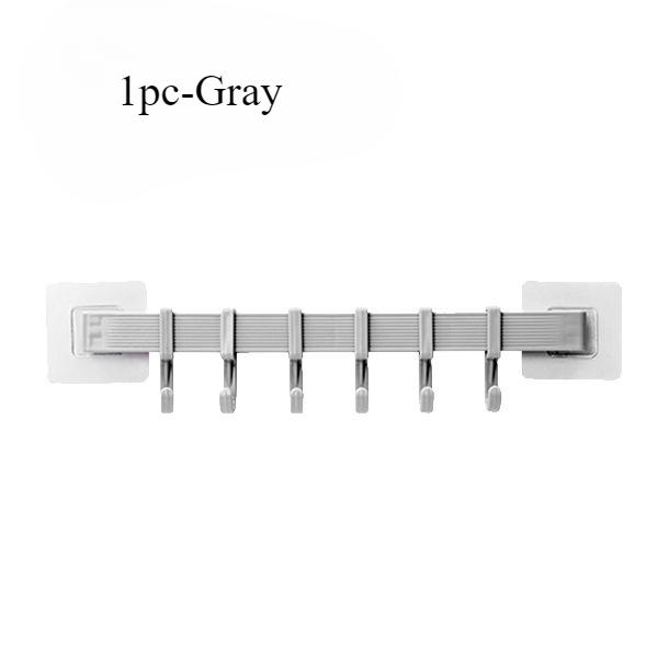 Hooks Wall Mounted Hanger with Sticker Heavy Duty Kitchen Rail Rack Bathroom PP Coat Hat Holder Clothes Towel Storage Hook