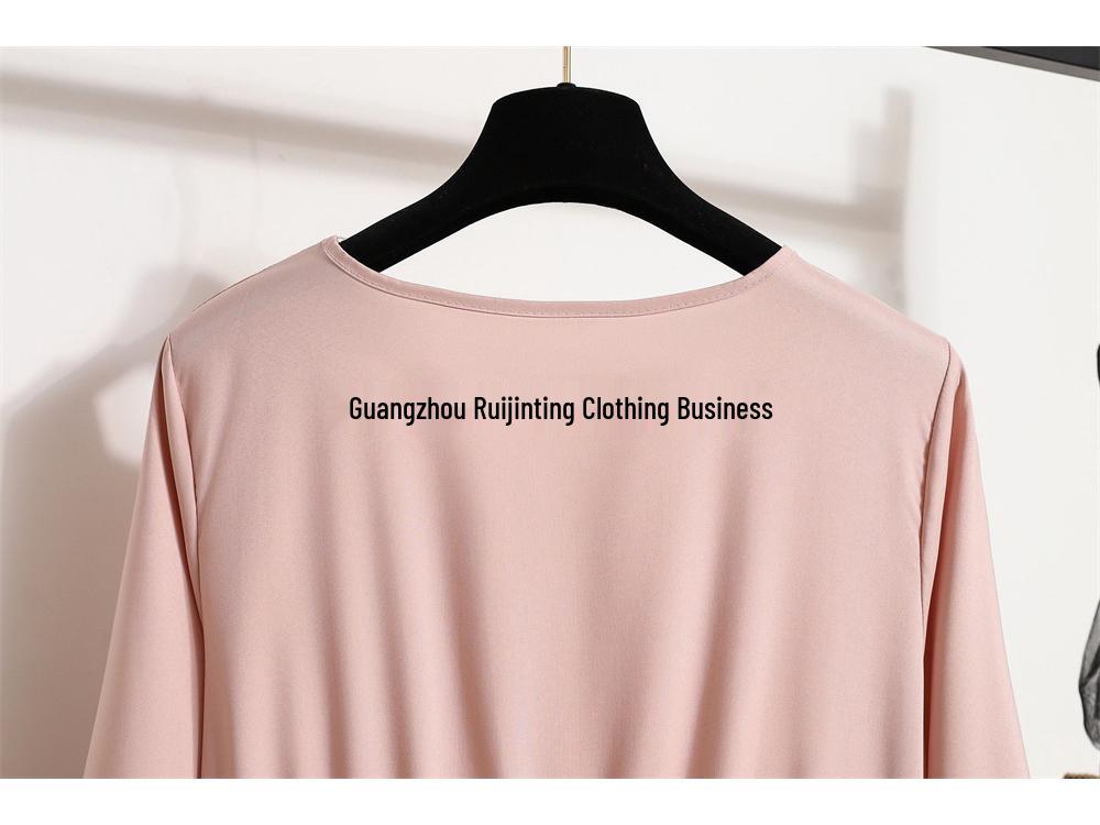 Women's Solid Color Long Sleeve Pullover A-Line Dress