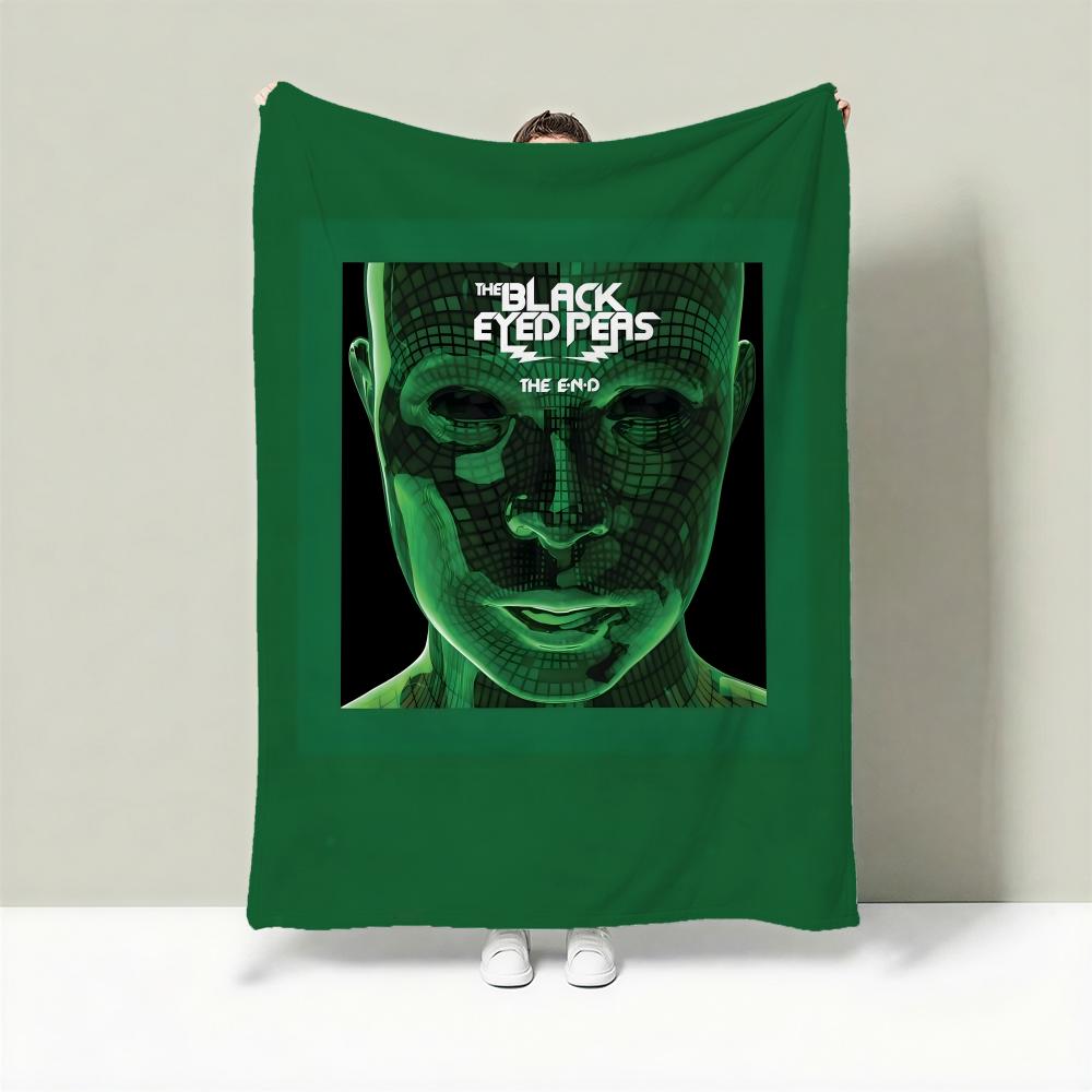 

Band B-Black Eyed Peas Throw Lightweight 240g Flannel Blanket Soft Skin-friendly for Summer Cooling 75cmx90cm