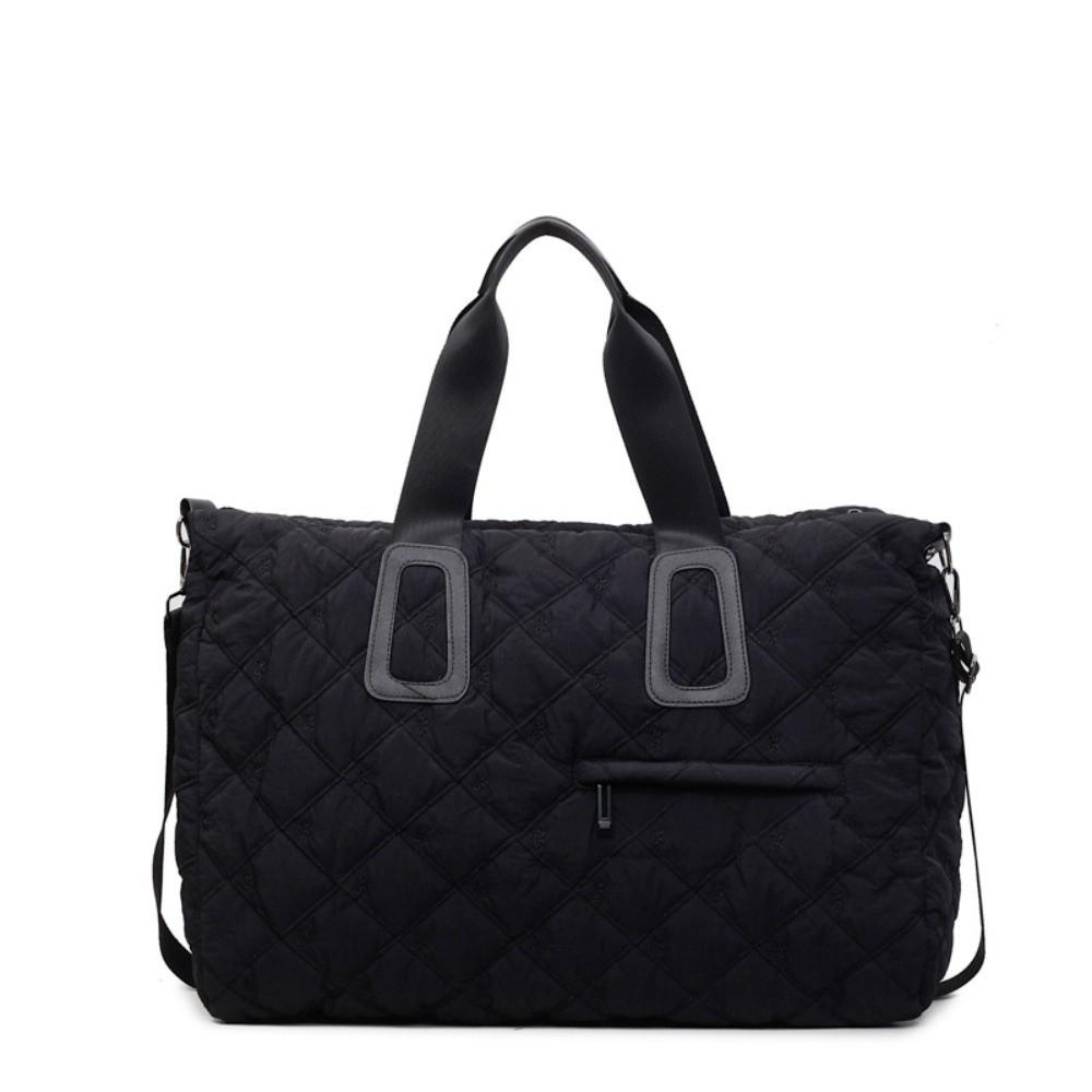 Fashion Large Capacity Tote Bag Diamond Grid Pattern Waterproof Shoulder Bag Canvas Lightweight Handbags Women