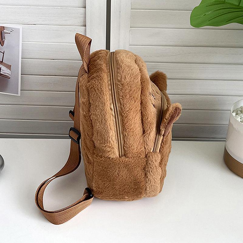 Capybara Doll Plush Backpacks Portable Cartoon Animals Cute Capybara Backpack Plush Women Bag Gift For Girls Kids