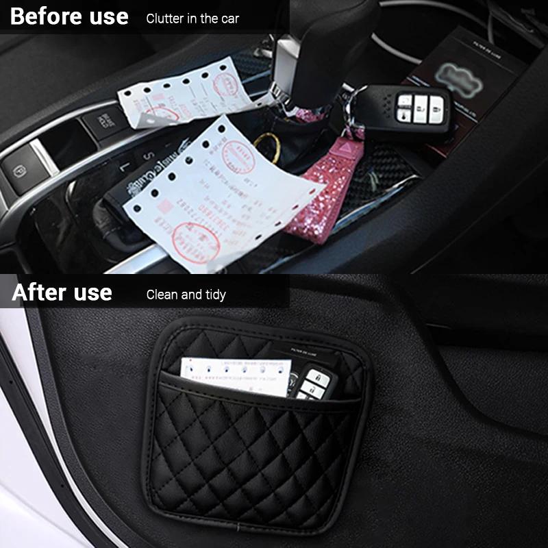 Auto-Klebstoff-Organizer, Taschen, Aufbewahrungsbox, Sammeltasche für Karten, Telefon, Schlüssel, klebrige Tasche, Auto-Innenraum, universell