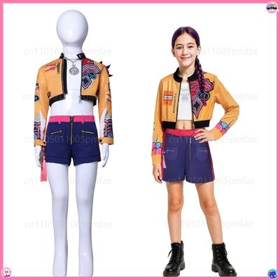 Çocuk Kpop Şeytan Rumi Zoey Mira Cosplay Avcılar Huntrix Kostümü Kız Grubu İdol Rol Oyunu Cadılar Bayramı Karnaval Parti Kıyafeti Takım