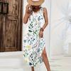 Women Sleeveless Floral Print Maxi Dress Casual Loose Fit Long Sundress Summer Lightweight Tank Style Beach Outfit