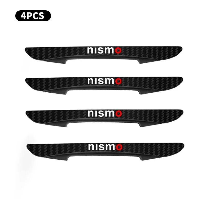 4pcs/set Car Logo Door Anti-Collision Protective Strip Sticker For Nissan Nismo Note Armada Pulsar Pathfinder X-Trail Qashqai