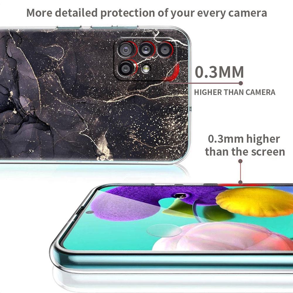 Marble Pattern Clear Case For Samsung Galaxy A52 A12 A51 A32 A21s A71 A32 A22 A50 A70 A31 A72 5G Phone Cover