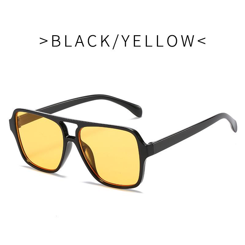 2024 Korean Retro Large Square Frame Pilot Sunglasses with Trendy Ocean Lenses