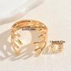 Popular Women's Bracelet Set Geometric Coral Plating Design Open Ring Versatile Jewelry
