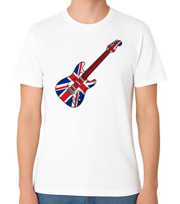 E-Gitarre Union Jack Britische Rockmusik Unisex T-Shirt Grafik-T-Shirt UK