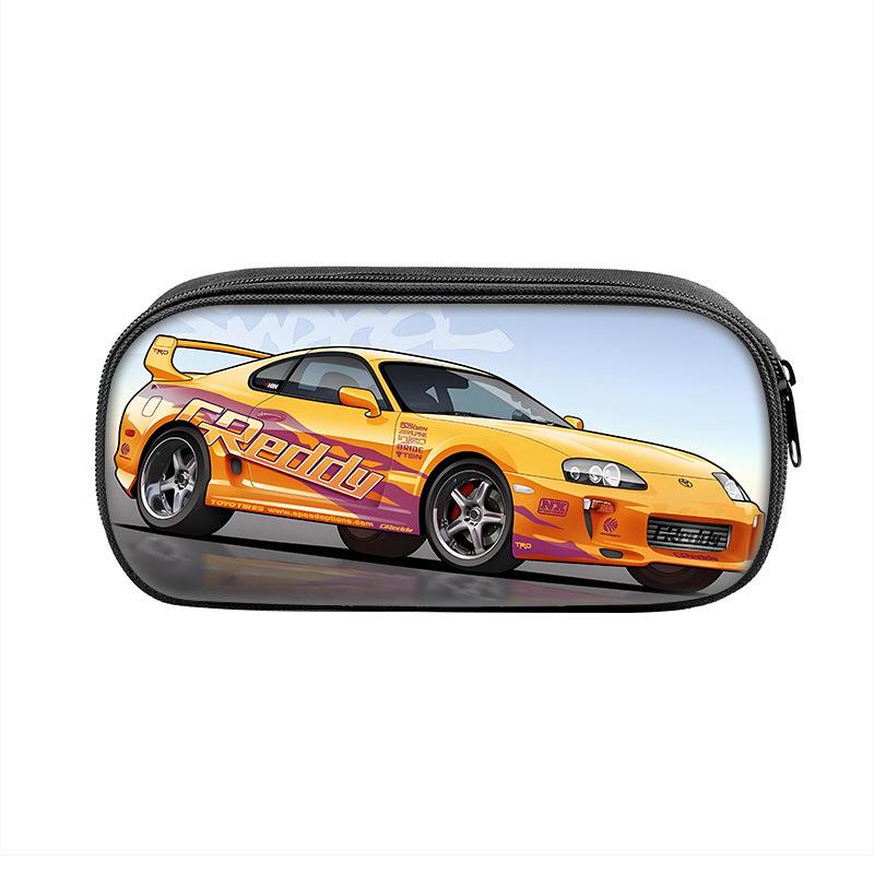 Coole Raceprint Potloodtas, Potlood en Schrijfwaren Tas voor Leerlingen van de Basisschool en Middelbare School, Opbergdoos, Potloodtas met Grote Capaciteit (as the picture,Racing pencil case)
