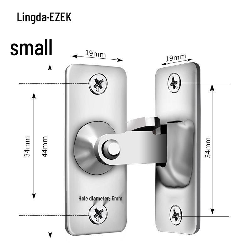 Black Stainless Steel 90° Latch for Small Doors: Anti-theft Right Angle Sliding Door Hasp Lock.