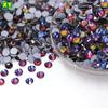 Glass 16 Cut Blue Flame Color Hot Fix Flat Back Rhinestones High Quality Eco-Friendly for Nail Art Bags Garment Shoes