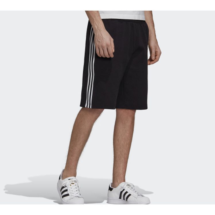 adidas Originals Lockup Long Shorts With Side Stripes Men Bottoms Black FM9878