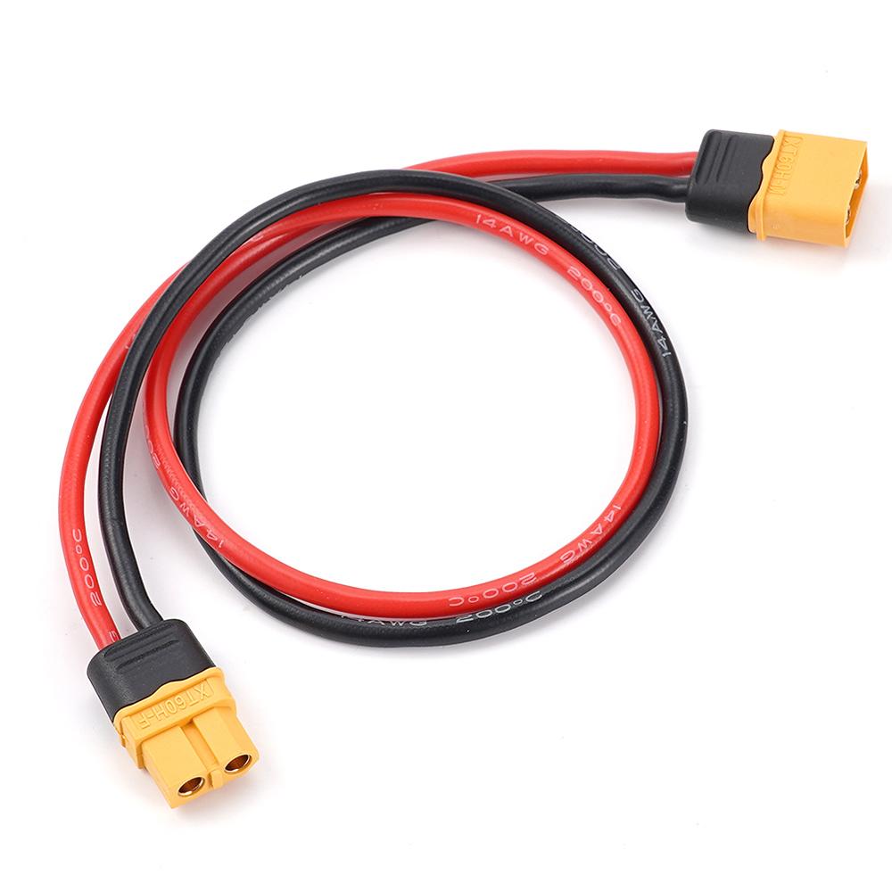 A Piece of 40Cm 14Awg Silica Gel Tinned Copper Xt60H Male/female Plug Connection Silicone Wire Cable For RC Lipo Battery Plug