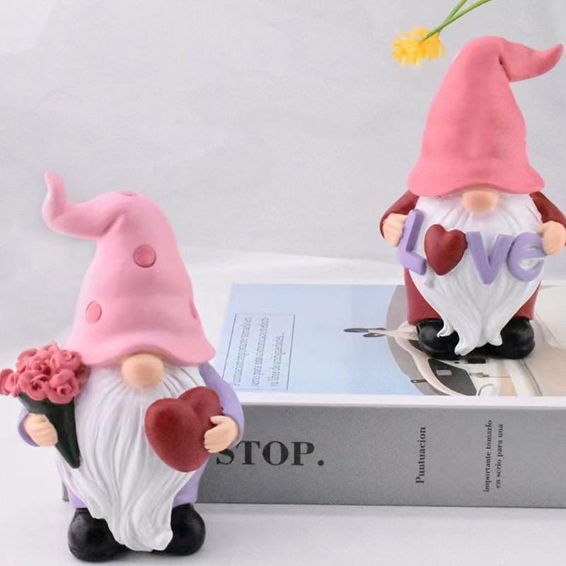 Gnome Candle Silicone Mould Cute Valentines Heart Dwarf Plaster Silicone Mold Old Man Ornaments Mold for DIY Crafts