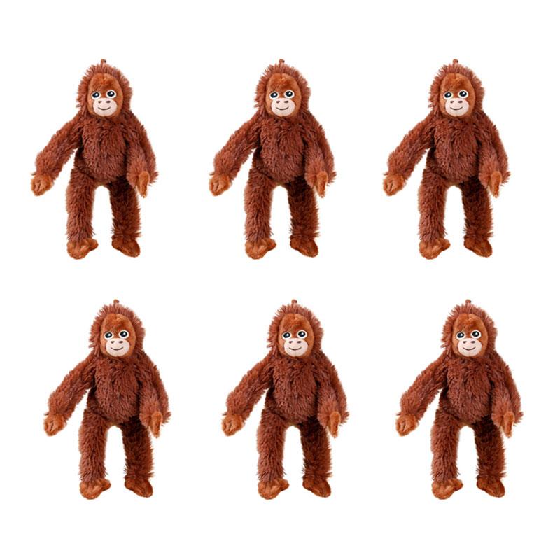 

6/12pcs Cute Little Monkey Plush Pendant Doll Cartoon Red Gorilla Soft Stuffed Keychain Backpack Car Key Ring Decor Party Gift