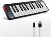 Donner MIDI Keyboard, 25 Keys, USB Controller, Mini Keyboard, Compact, Velocity Sensitive, Music Production, Japanese Instruction Manual, Black N-25