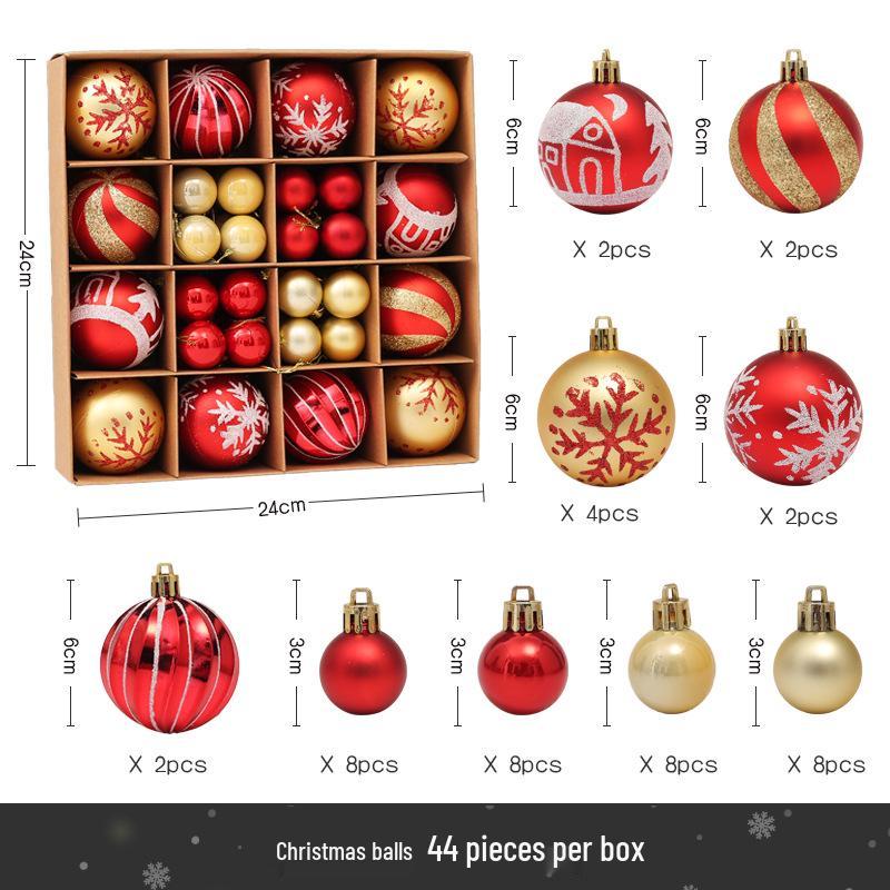 16-Piece Champagne Gold & White Christmas Tree Hanging Ornaments Set