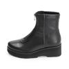 Fashion Boots Front Zip Comfort Short Boots 3020 Black [Composition Nine]