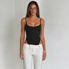 Europäischer Sexy Gepunkteter Schnürrücken-Bodysuit - Figurbetontes U-Ausschnitt-Design