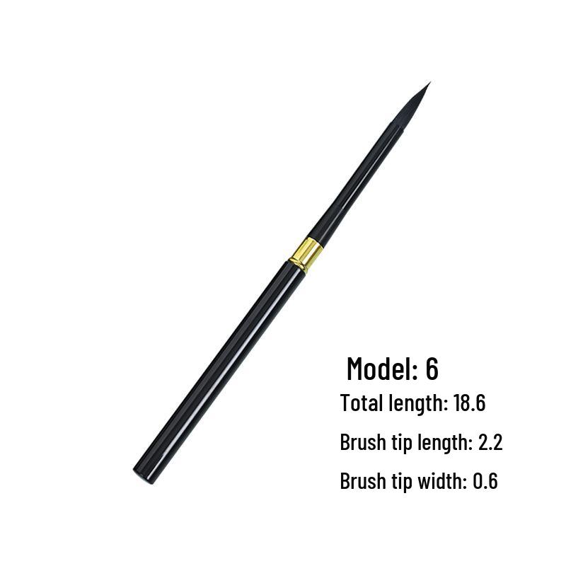 Black Swan Nylon Watercolor Brush - Round Tip, Aluminum Rod, Ideal for Digital Oil Painting, Art Students, Travel