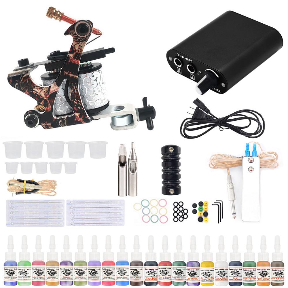 

Oulang 20-Color Tattoo Machine Set with Power Supply and Tools