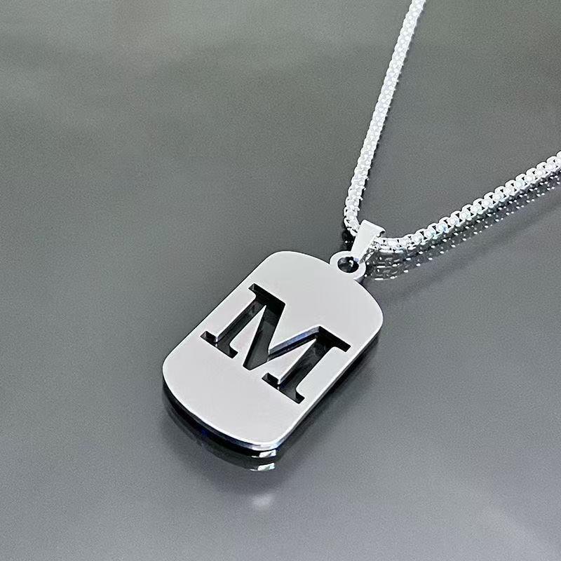 Simple Titanium Steel 26-Letter Necklace for Men and Women - Trendy Minimalist Design