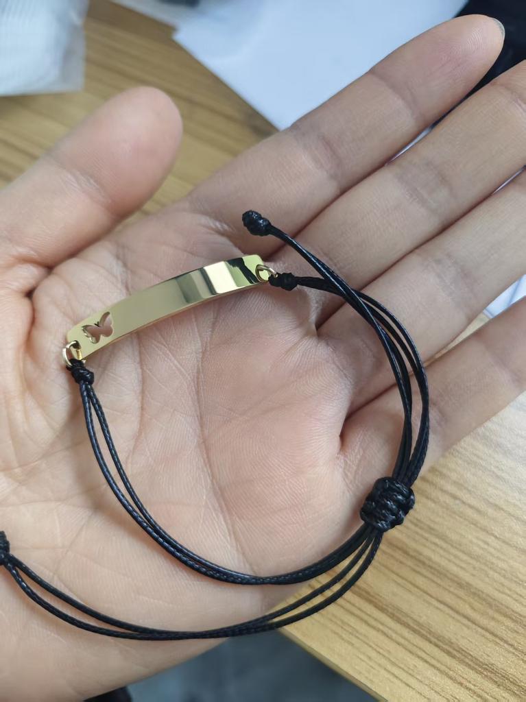 10Pcs/Lot Curved Strip Charm Bracelets Mirror Polish Stainless Steel Adjustable Bracelets For Women's Christmas Jewelry