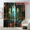 2pcs, 2D FLAT PRINTING Curtains (Without Rod) Mystic Lounge Chic Curtains Digital Printed Semi-Sheer Curtains Gifts for Bedroom,