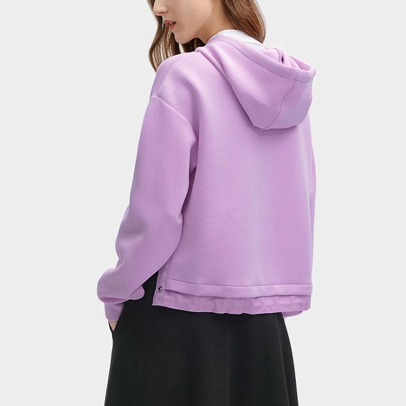 Fila Embroidered Floral Loose Hoodie Women Hoodies Light-Purple F11W418209F-PR