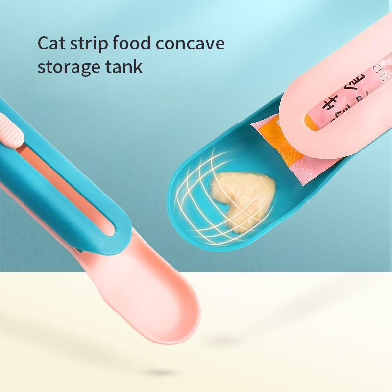 Cat Feeder Cat Strip Squeeze Spoon Pet Liquid Snack Spoon Liquid Feeding Food Squeezer Without Residuefeeder Pet Supplies