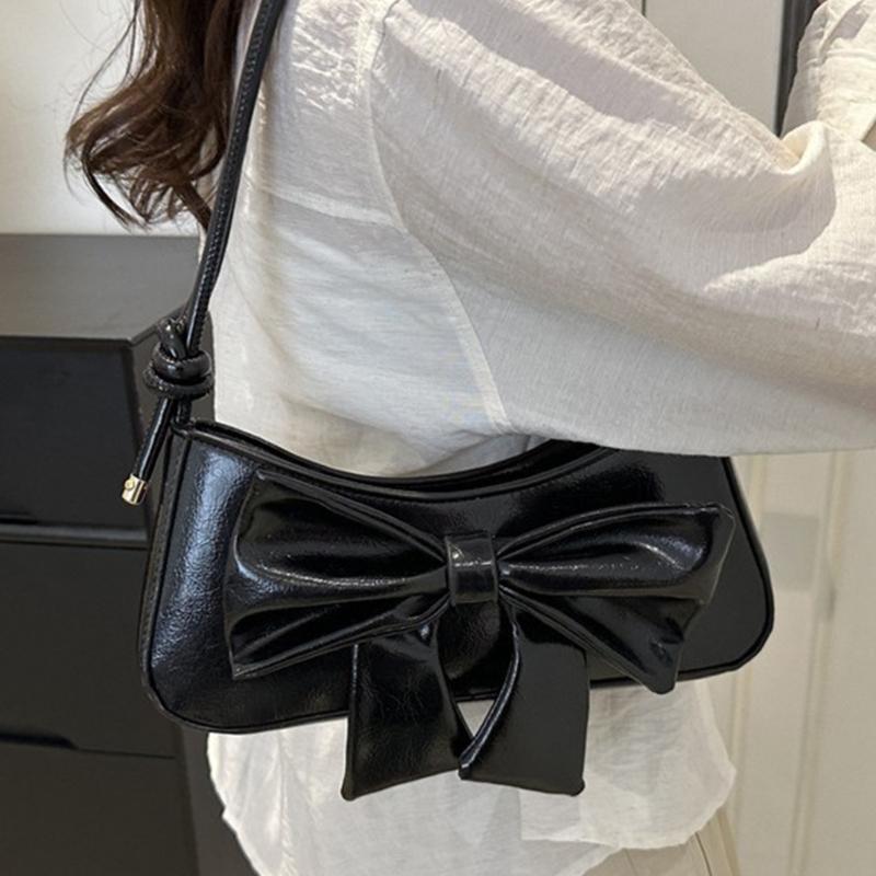 Bowknot Purses for Women Small Crossbody Bags Pu Leather Shoulder Bags Hoboes Handbag with Adjustable Strap