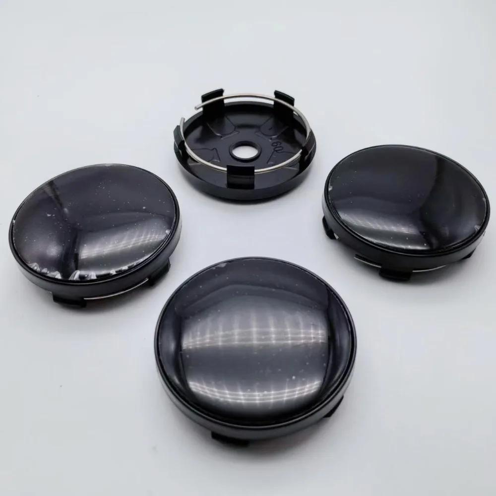 4pcs 60MM Black/Silver Emblem No Logo Car Wheel Center Caps Car Styling Accessories for VW BMW Dacia Rim Hub Hubcaps Cover BadgeKD0