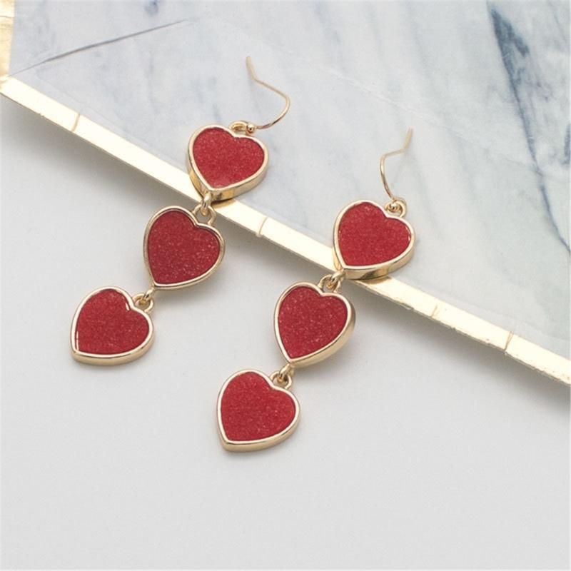 Temperament Pendant Earring Sweet Cool  Love Heart Charm Earrings Y2K Style Small Hoop Earrings Fashion Jewelry