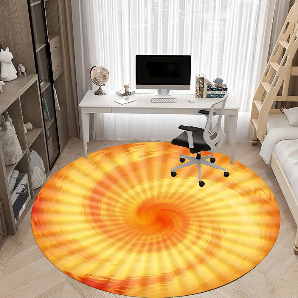 1pc Spiral Sunburst Chair Carpet for Office, Soft and Durable Office Rug for Interior Decoration, Perfect for Office Yy251227088