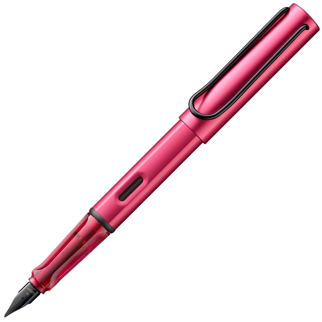 Lamy D09 Lightweight Aluminum Fountain Pen with Fiery Ergonomic Grip and Polished Steel Stitched Medium Ink Blue AL-star Nib, Width, Cartridge, T10,
