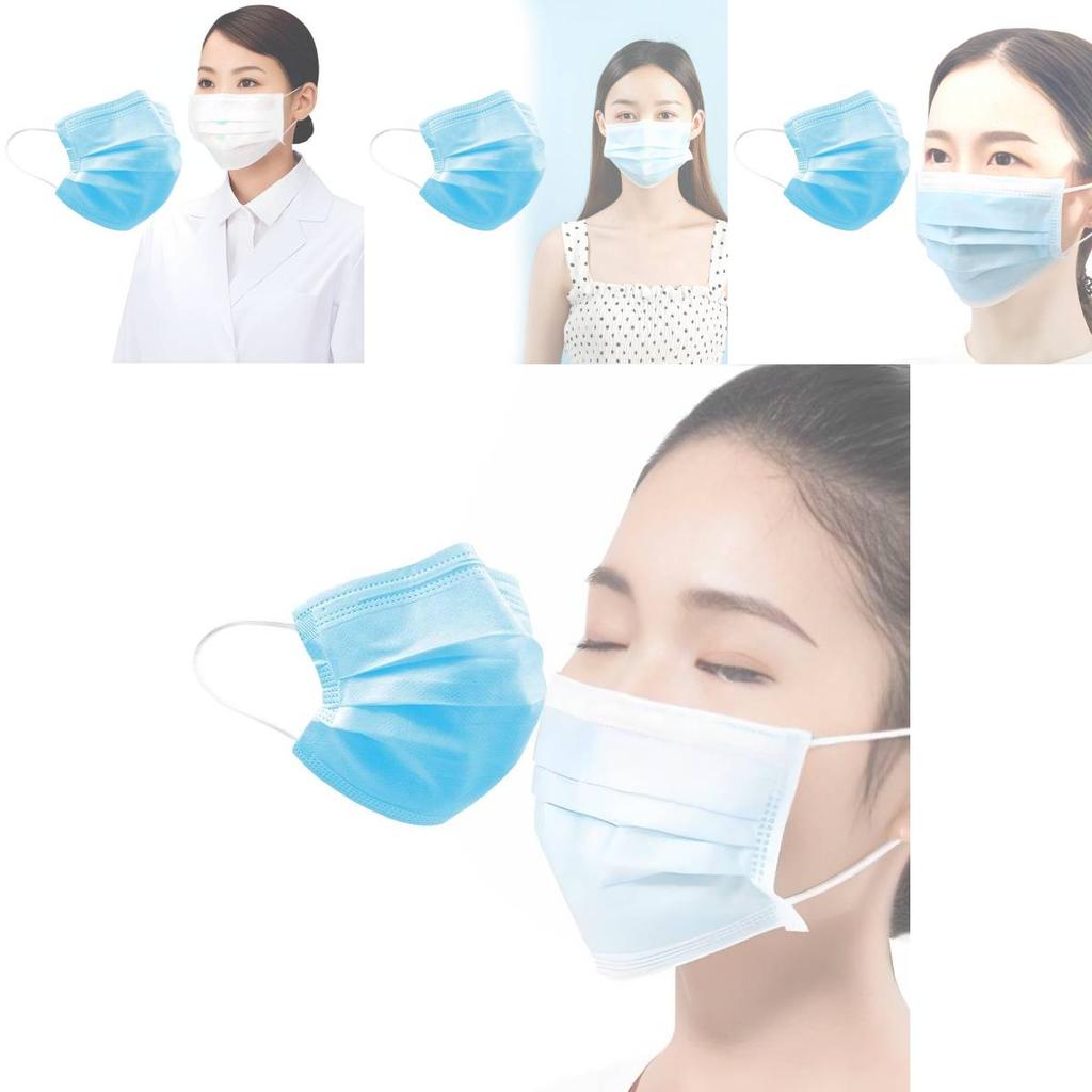 High Quality Adult Disposable Masks Blue Three Layer Non Woven Earloop Protective Masks