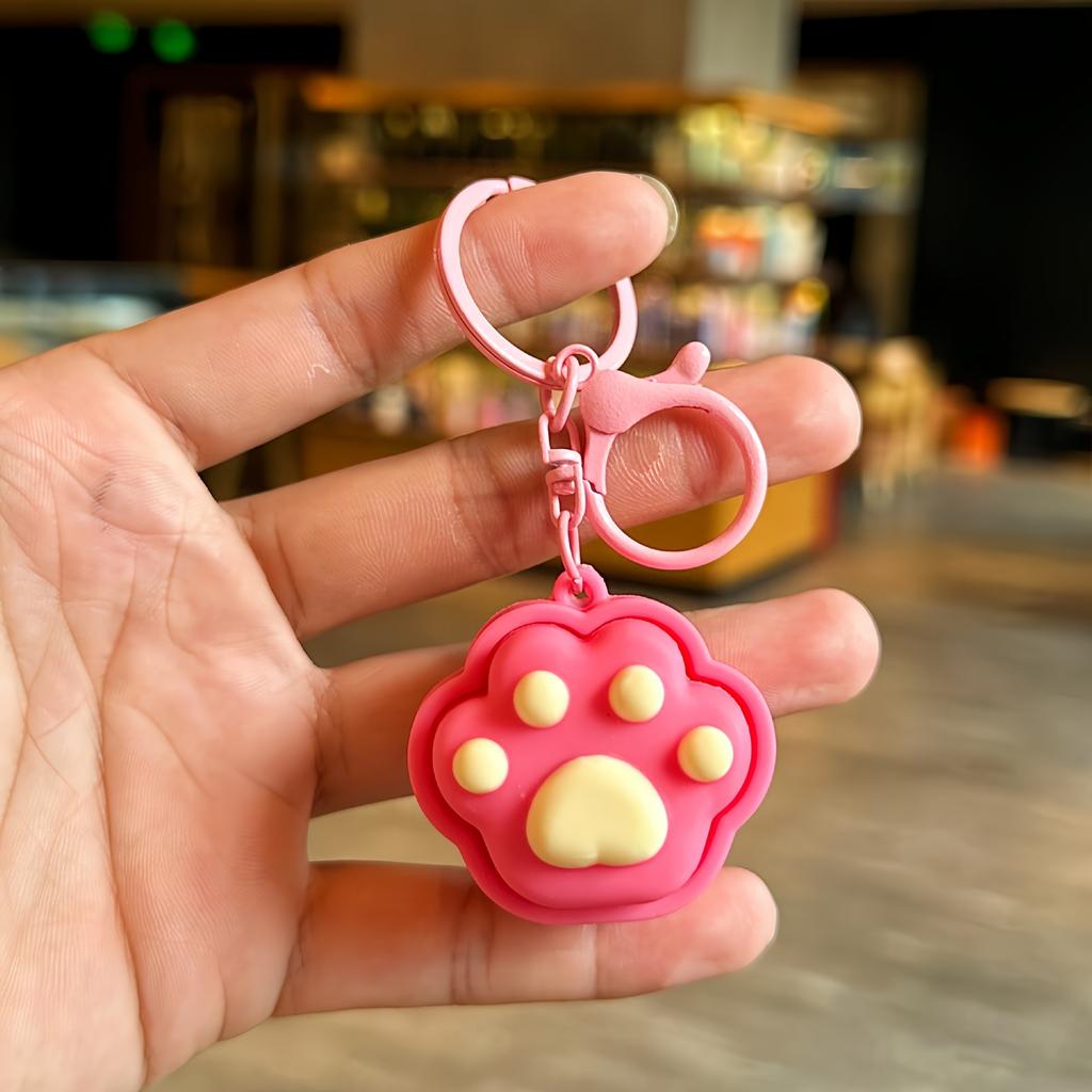 Cartoon Niedliche Katzenpfote Dekompressionsknopf Schlüsselanhänger Puppe Paar Tasche Anhänger Exquisites Kleines Geschenk